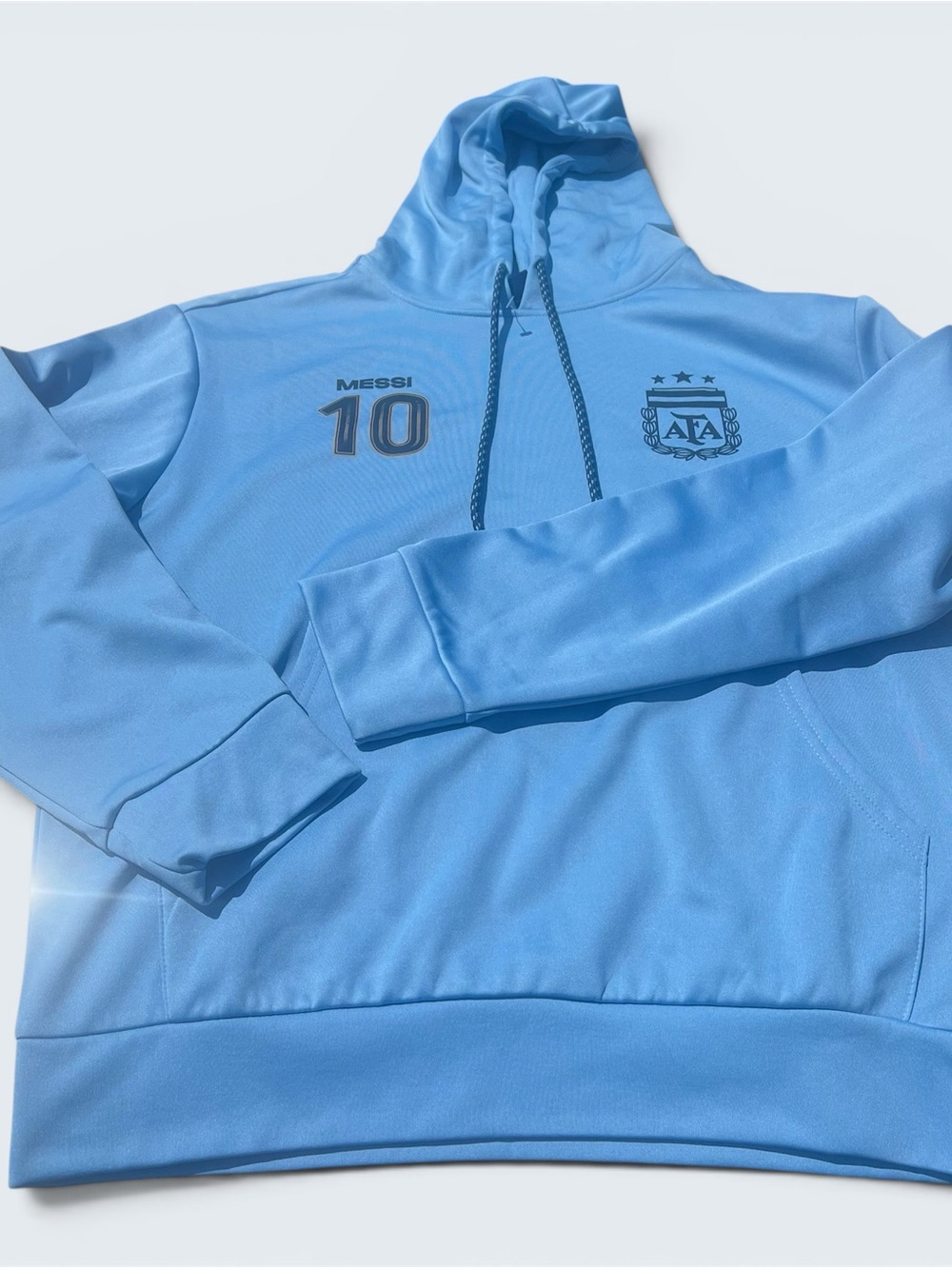 NWT AFA Official Product Sky Blue Messi #10 Soccer FIFA Fandom Hoodie Size S